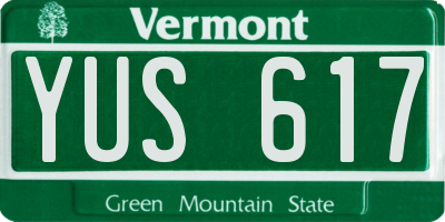 VT license plate YUS617