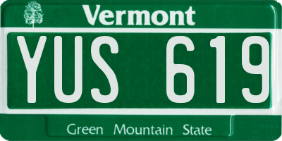 VT license plate YUS619