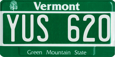 VT license plate YUS620