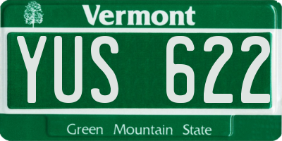 VT license plate YUS622