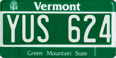 VT license plate YUS624