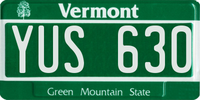 VT license plate YUS630