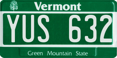 VT license plate YUS632