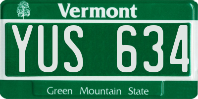 VT license plate YUS634