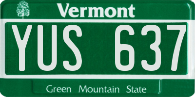 VT license plate YUS637