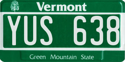 VT license plate YUS638