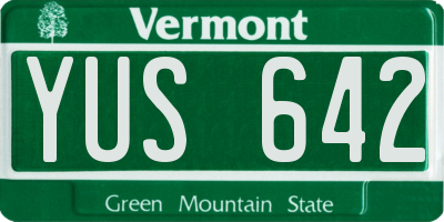 VT license plate YUS642