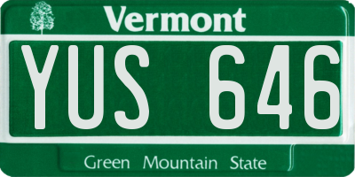 VT license plate YUS646