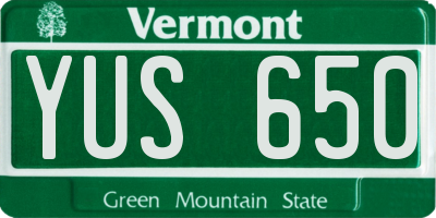 VT license plate YUS650