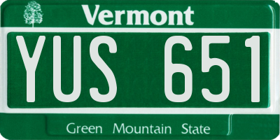 VT license plate YUS651