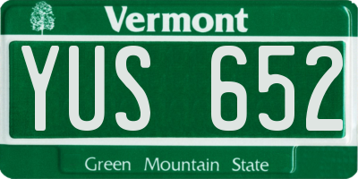 VT license plate YUS652