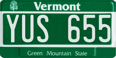 VT license plate YUS655