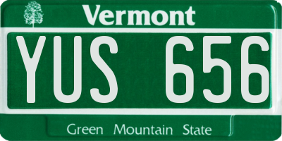 VT license plate YUS656