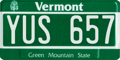 VT license plate YUS657