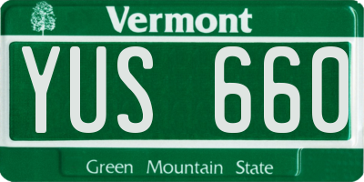 VT license plate YUS660