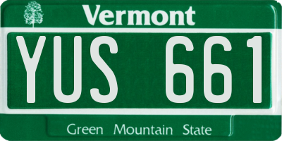 VT license plate YUS661