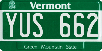 VT license plate YUS662