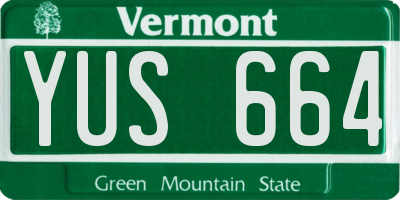VT license plate YUS664