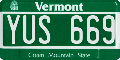 VT license plate YUS669