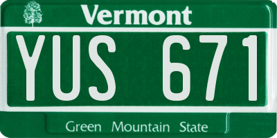 VT license plate YUS671