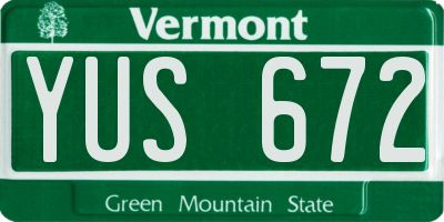 VT license plate YUS672