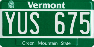 VT license plate YUS675