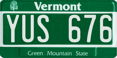 VT license plate YUS676