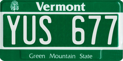 VT license plate YUS677