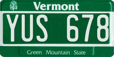 VT license plate YUS678