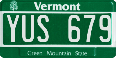VT license plate YUS679