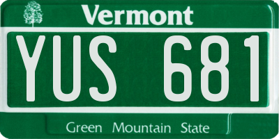 VT license plate YUS681