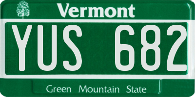 VT license plate YUS682