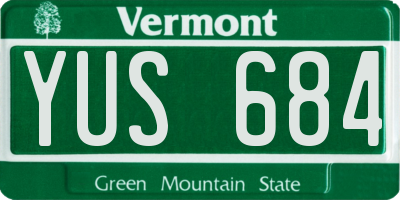 VT license plate YUS684