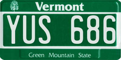 VT license plate YUS686