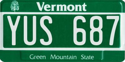 VT license plate YUS687