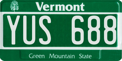 VT license plate YUS688