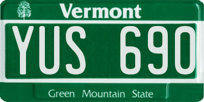 VT license plate YUS690