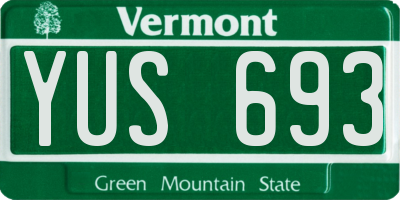 VT license plate YUS693