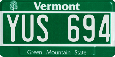 VT license plate YUS694