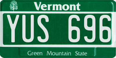 VT license plate YUS696