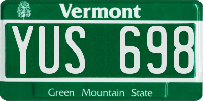 VT license plate YUS698
