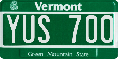 VT license plate YUS700