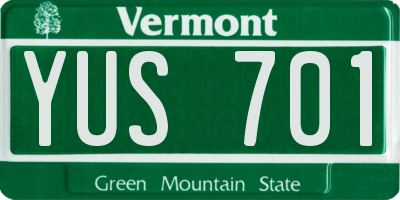 VT license plate YUS701