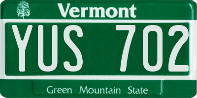 VT license plate YUS702