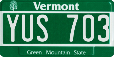 VT license plate YUS703