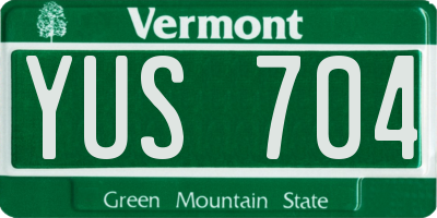 VT license plate YUS704