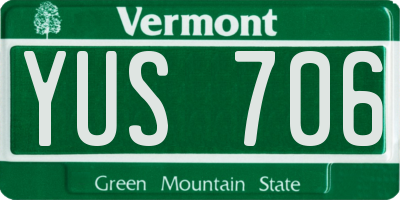 VT license plate YUS706