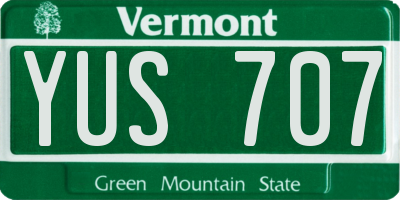 VT license plate YUS707