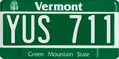 VT license plate YUS711