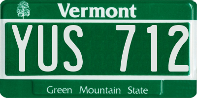 VT license plate YUS712